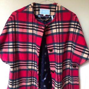 Draper James Hot Pink and Navy Poncho (XS/S)